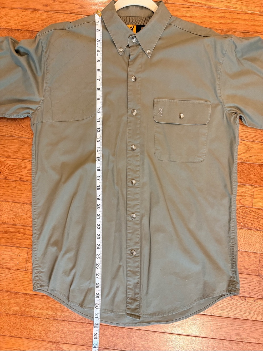 Browning Men's Button-Down Hunting/ Shooting Shirt in Olive Green - Picture 9 of 12